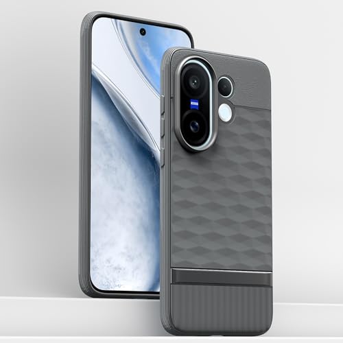 Image of Pikkme Back Cover for Vivo X200 Fe 5G Camera Protection 3D Hexa Cube Design Silicone Protective Bumper Case (Grey)