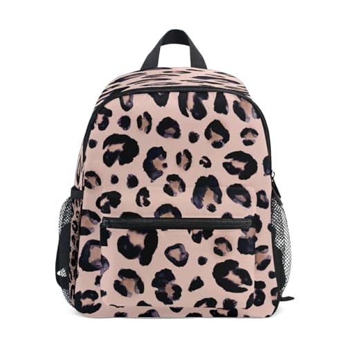 Leopard Print Cheetah Pink Backpack for Toddlers, Kid's Backpack School Bag for Boys Girls Kindergarten Preschool Bag One Size