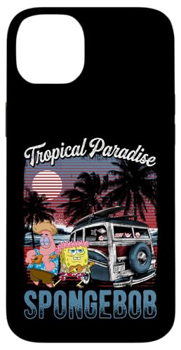 Carcasa para iPhone 14 Plus Pantalones Cuadrados Oficiales de Bob Esponja Tropical Island