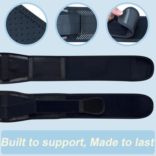Image of Thin & Lightweight Back Brace for Lower Back Pain Relief - Slim, Breathable Back Support Brace for Sciatica, Herniated Disc - Adjustable Lumbar Support Belt for Men & Women, All Day Comfort