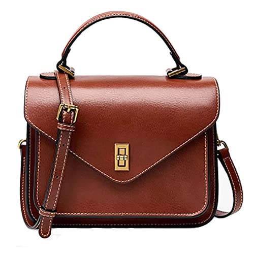 POPSEWING Genuine Leather Messenger Bag Small Classic & Stylish Bag for Woman Shoulder Bag