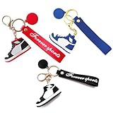 HOMEK Sneaker Schlüsselanhänger Sport Geschenk, 3stk Mini Basketball Schuhe Basketball Schlüsselbund Anhänger, Schlüsselanhänger Auto & RucksäCke für Männer Frauen Kinder