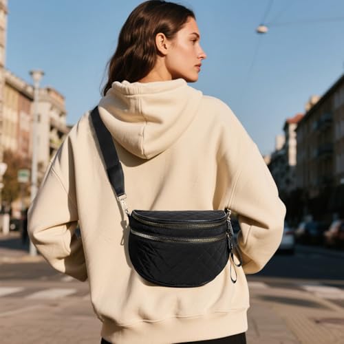 Bum Bags for Women Crossbody, Checkered Crossbody Bag, Nylon Crossbody Bags Fanny Packs Checkered Purse Bag3