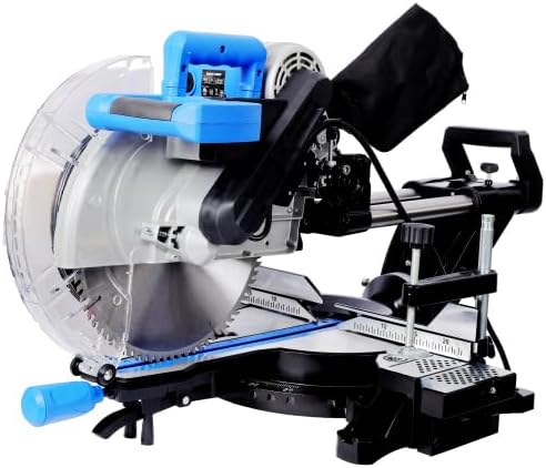 12inch Dual Bevel Sliding Miter Saw with Laser Guide, 80T Blade,0-45° Bevel,15Amp Miter Saw with Extension Table,4.2x13in Cutting Capacity,ETL certificate (12inch Dual Bevel)