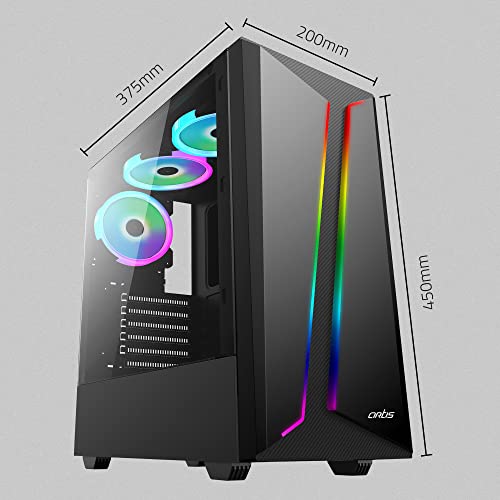 Image of Artis G8308 Computer Gaming Cabinet Support ATX, Micro ATX Motherboard, 1 x 120mm RGB Fan with Sturdy Built Quality