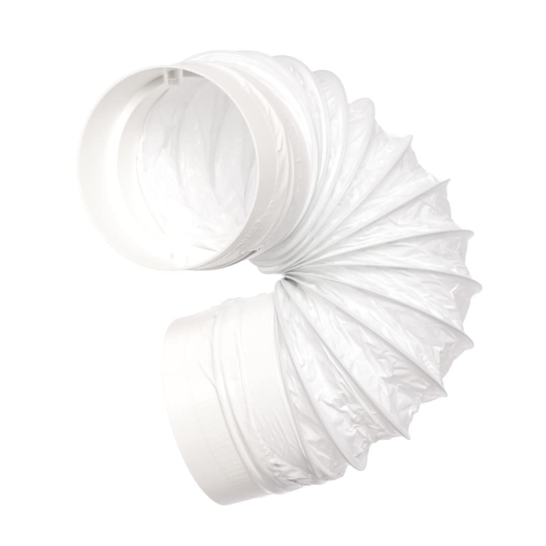 Europlast White 100Mm / 4 Inch Flexible Duct Connector - Round Pvc Ducting - Ventilation Pipe, Hose, Tube