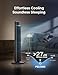 PELONIS 40 inch Bladeless Tower Fan for Bedroom, Standing Fan with Remote Control, 26ft/s, 90° Oscillation, 3 Speed Settings, 27 Db, 3 Modes, 15-Hour Timer, LED Display, Fan that Blows Cold Air, Grey