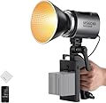 NEEWER MS60B Luce Video LED, Controllo 2.4G/APP, 65W Mini Faretto Luce Continua COB Compatto in Metallo Attacco Bowens per Foto Videografia Studio, 40000lux/1m 2700-6500K CRI 97+/TLCI 98+, Argento