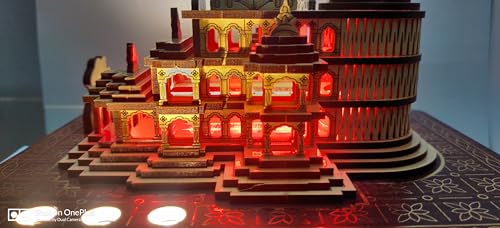 Image of mosey ram mandir ayodhya Model 3D with Light Big Size | 8 Inch | ram mandir ayodhya Model Big Size with Light | 1 Piece