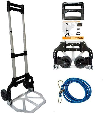 Folding Aluminium Cargo Trolley 80 kg Capacity 176lbs with Elasti...