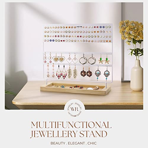 Flexzion Earring Holder Organizer, Earring Hanger Rack Display Stand, Metal Jewelry Tower, Dangle and Hoop Earring Stand - Image 2
