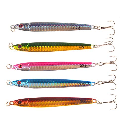 L-MEIQUN, 5-Color Blei Fische Locken Künstlicher Köder 9 cm / 30G Versenkte Mino Long Shot Typ Lure Fisch Cover