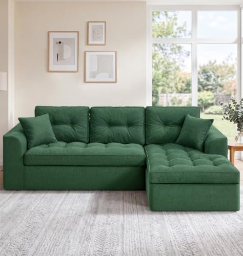 Image of Hobestluk Couch Sofa for Bedroom, Living Room, Office (Green-R, Large)