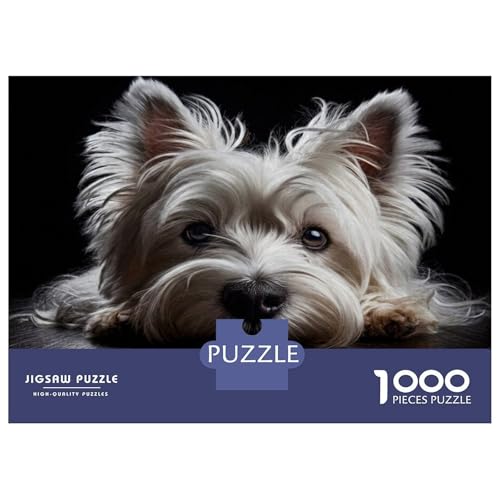 Rompecabezas imposable de 1000 piezas con tierno primer plano de Yorkie Dog 2