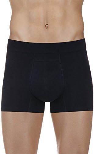 PROTECHDRY - Washable Urinary Incontinence Cotton Boxer Brief Underwear for Men with Front Absorbent Area, Black Large