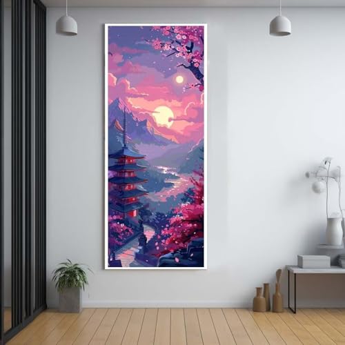 Diamond Painting Style japonais 80x220cm grand format broderie mosaïque murale