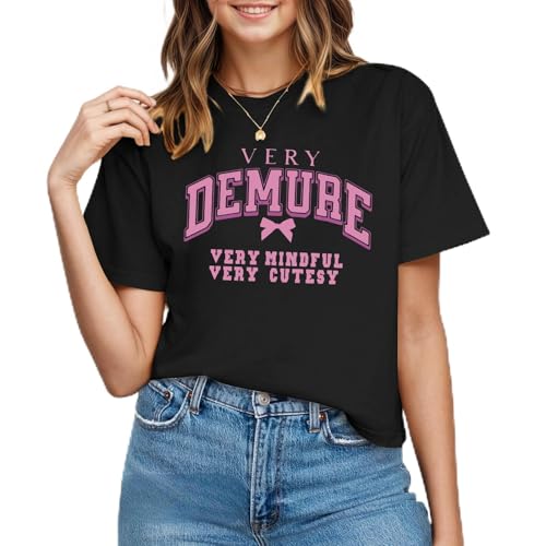 Bow Shirt Preppy Aesthetic Cute Shirts for Teens Girls Letter Printed Coquette Cotton T Shirts Summer Casual Tops