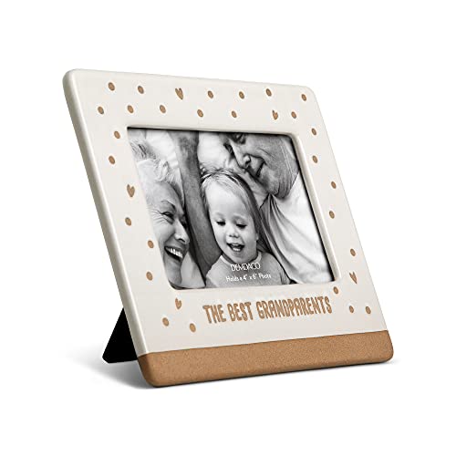 Demdaco Best Grandparents Cream Holds 4 X 6 Inch Photo Ceramic Wall Or Tabletop Frame #TOP2