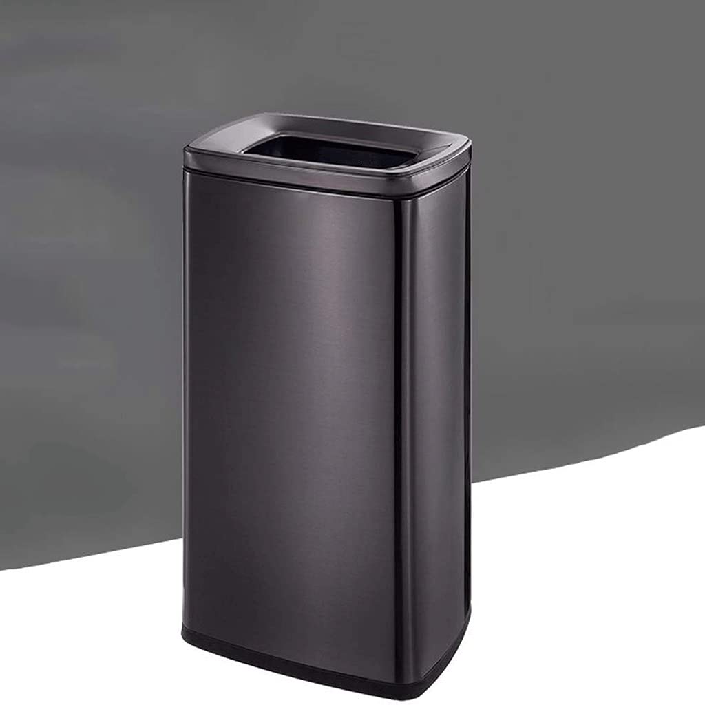 Cubo de Basura Abierto, Cubo de Basura para Interiores, Reciclaje de Basura, Cubo de Basura de Acero Inoxidable, Cubo de Basura para Cocina, Restaurante, Oficina, Cubo de Basura para baño co