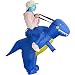 DJLOOKK Costume da Dinosauro Gonfiabile di Halloween Costume da Giro in Costume Fancy Dress Bambini Bambini Dragon Party Outfit Animal Themed Cosplay Boy,Blu,M
