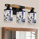 OEPWQIWEPZ Bathroom Light Fixture, Modern Plumber Tools Bathroom Plumbing Service 3-Light Vanity Lights with Clear Glass Shade, Wall Sconces for Mirror, Living Room, Hallway