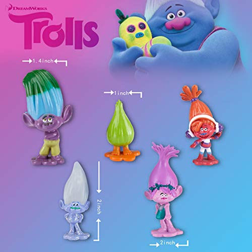 image for Hion Trolls Toys for Girls,Movie Trolls Poppy Doll Toys Cake Toppers C