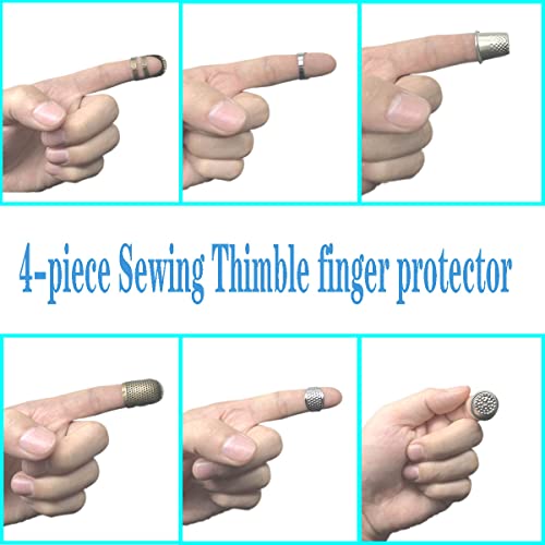 4 Pcs Sewing Thimble, Metal Thimbles For Hand Sewing, Adjustable Finger Protectors For Needlework, Hand Embroidery Craft #TOP4