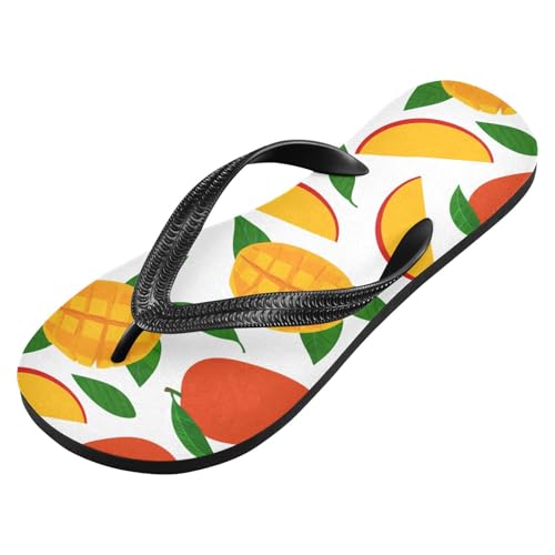 Mango Fruit White Flip Flops for Beach Thong Sandals Anti-slip Lightweight Shower Shoes for Summer Travel Swim2