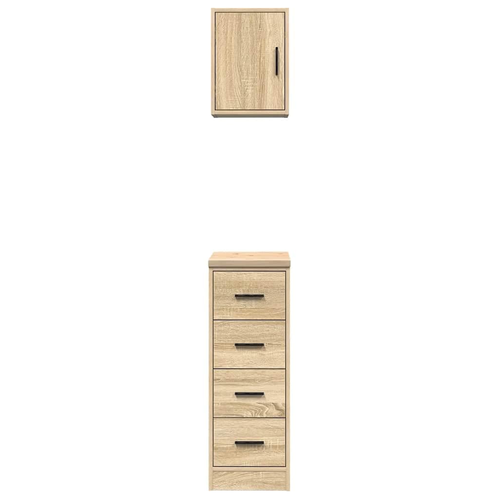 Armoires de Garage 2 pcs chêne Sonoma Bois d'ingénierie,Entreprise & Industrie,Stockage Industriel,Armoires industrielles,27.5 kg-3328316