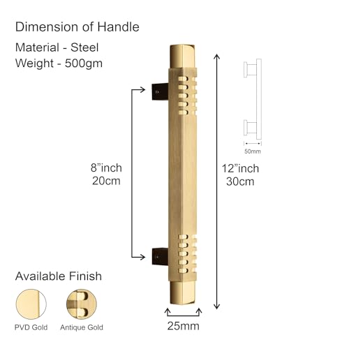 Image of COMPASS Main Door Handle | Door Handles for Main Door | Pull Handles for All The Doors of House | Office | Hotels, Antique Finish (PH-901, 12 Inch)