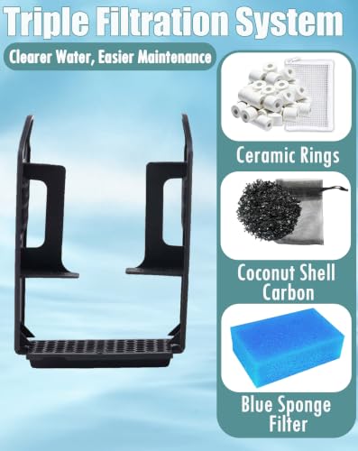 Image of 4-Set Complete 3-Stage Filter Media Kit Replacement for Fluval AC50 /Aquaclear 50 Power Filter - Includes Foam, Biomax & Carbon for Freshwater & Saltwater Aquariums & Fish Tanks