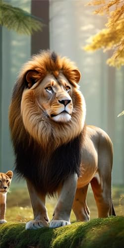 Diamond Painting Lion 70x140cm pour Décoration Murale Salon Salon