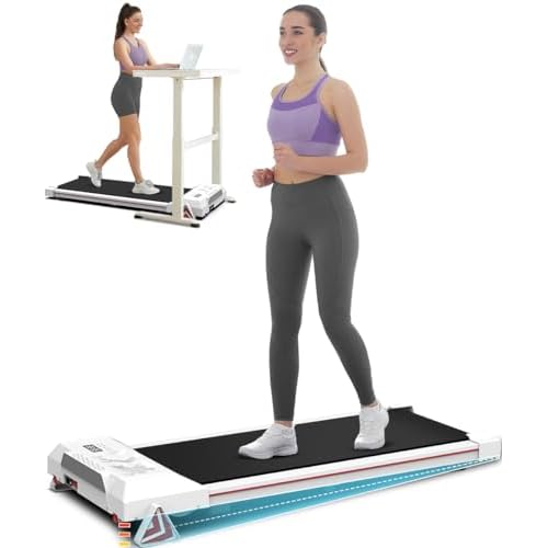 Redliro Walking Treadmill for Seniors - Foldable Senior Treadmill with 0%-2% Incline, Long Handrails - 300 lbs Capacity Home Recovery Fitness Exercise Machine for Elder, Mute & Qucik Speed B