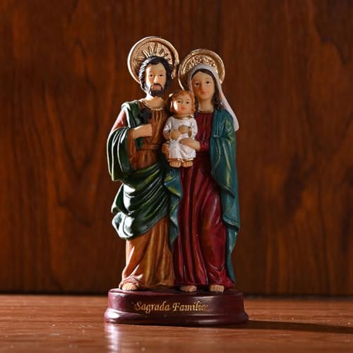 Estatua Sagrada Familia 13.8 cm Figura Religiosa Decorativa miniatura 2