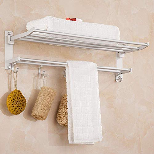 Porte-serviettes mural multi-pôles pliable en aluminium spatial anti-corrosion de 50cm