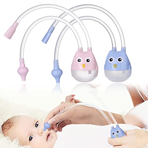 Aspirador nasal para bebé,reutilizable, limpiador de nariz para bebés no tóxico,Aspirador nasal manual de 2 pieza (bebé, 0+ meses, extractor de mucosidad, fácil de usar), antirreflujo