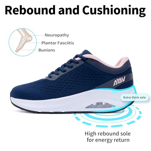 Wide Toe Box Shoes Women Arch Support Walking Sneakers Plantar Fasciitis Orthotic Wide Width Tennis Shoes US 6-114