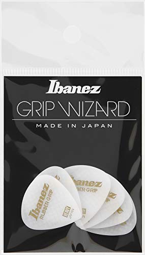 Ibanez ����~�ߑf�ނ��g�p�����s�b�N Grip Wizard Series Rubber Grip Pick 1.0mm �z���C�g 6���p�b�N PA16HRG-WH