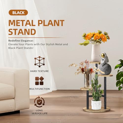STLOVe Pflanzenregal, Blumenständer, Blumenregal, Pflanzenständer, Blumentreppe - 3 Etagen Hölzern für Zimmerecke Wohnzimmer Balkon… – Ansicht 3