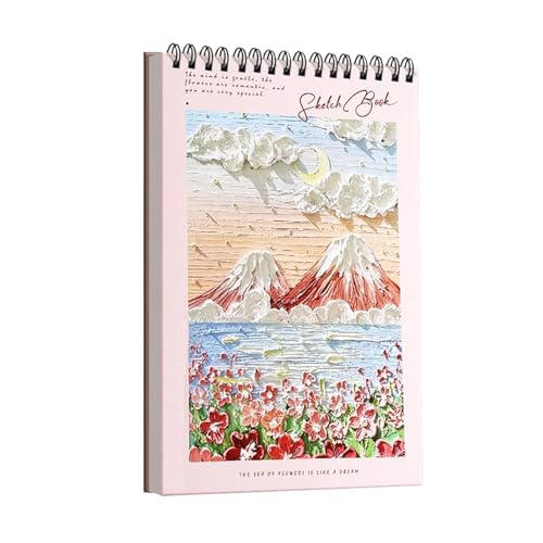 Pink Cover Cute Sketchbook 8.5 x 11.5 - Spiral Bound Sketch Pad 90 Pages (45 Sheets) 68lb/100gsm Acid Free Drawing Paper - Ideal for Creative Enthusiasts Hobbyists Artists Beginners (Pink)