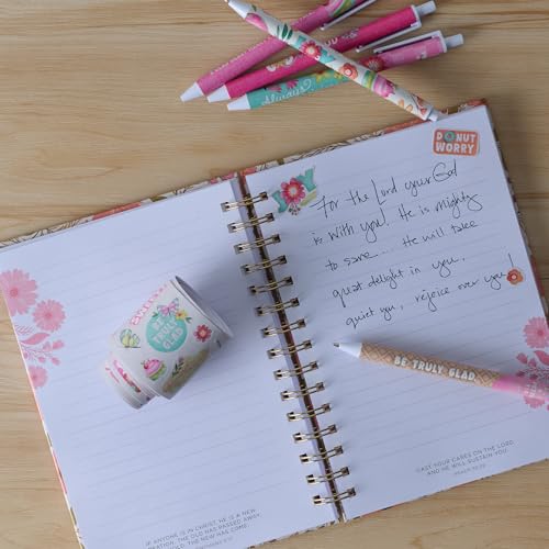 Image of Christian Art Gifts Motivational Sticker Roll, Pink Floral, Bible Verses