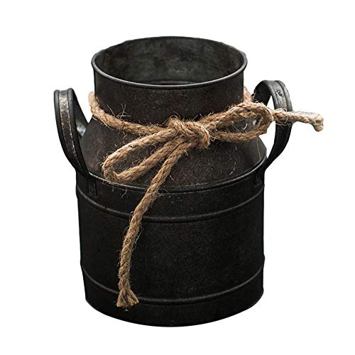 J-ouuo, vaso da fiori rustico, in metallo, stile vintage, shabby...