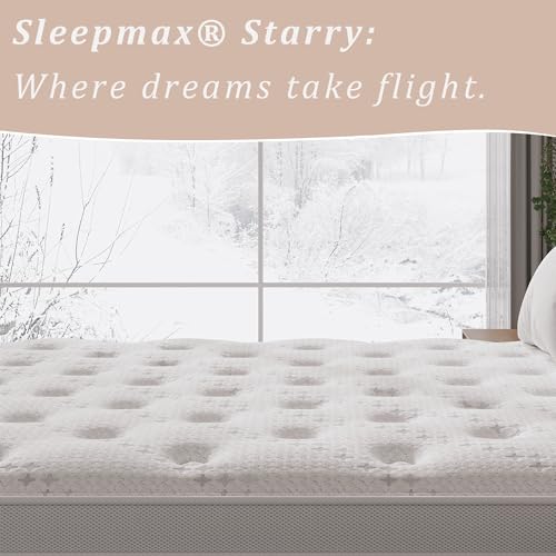 Sleepmax Twin Mattress 10 Inch - Hotel-Collection Hybrid Mattress Extra Lumbar & Hip Support - Deep Sleep Bed in a Box Pain Relief - Fiberglass-Free, CertiPUR-US Certified, 365-Night Trial