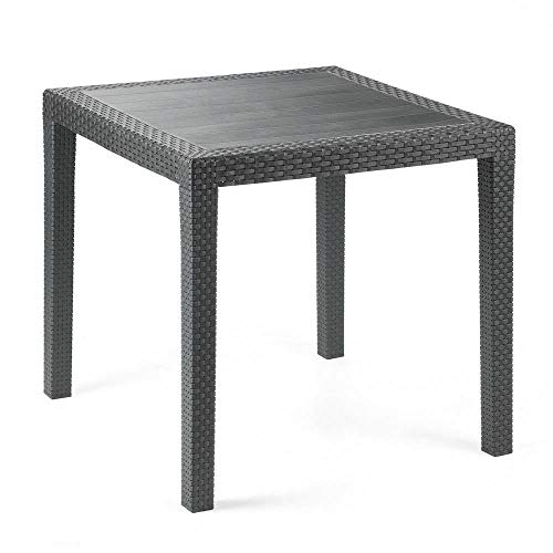 Square Garden Table King Rattan Patio Outdoor Backyard Dining Effect Table Home