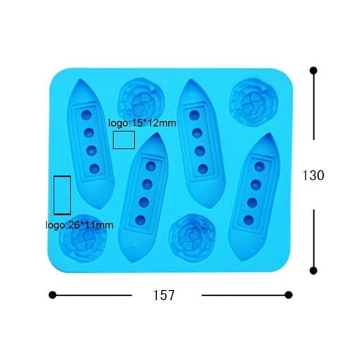 Molde para cubitos de hielo de silicona en forma de barco miniatura 2