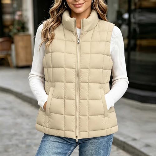 Puffer Jackets for Women Sleeveless Quilted Stand Collar Zip Vest - image 2