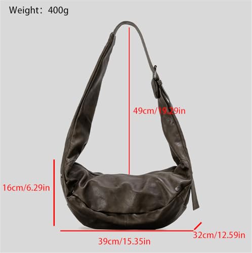 Women's Y2k Dumpling Shoulder Tote Bag Large Vegan Leather Crossbody Purse Punk Handbag Purses Vintage Satchels2