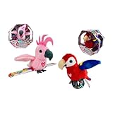  Happy Cocorito Peluche Interattivo, Pupazzo Rosa con Cuore, Giocattolo per Bambini