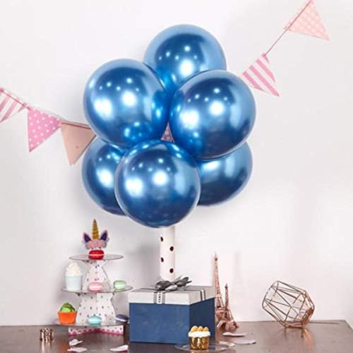 Image of Wanna Party Blue HD Chrome Balloons Pack Theme Kids Birthday Decoration /Anniversary Balloon for Parties (Made in India, 9 inch, Blue, (Pack of 50)