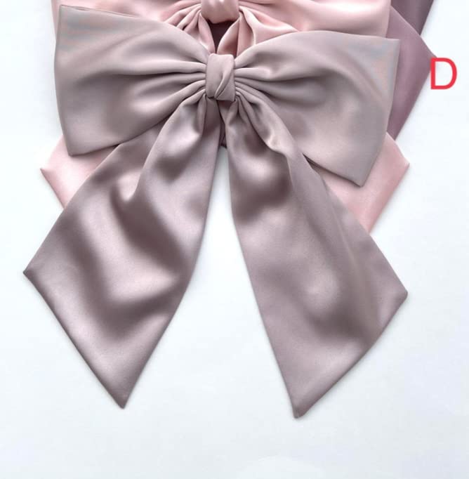 Artful Store Silk Satin Giant Hair Bow, Oversized Hair Bows, French Barrette Hair Accessories for Women (Cream) Pack of 1
